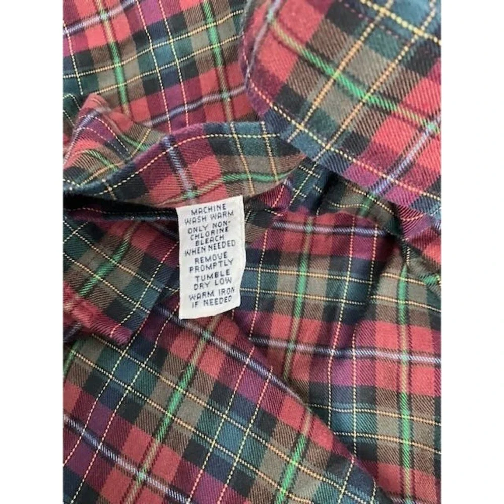 Ralph Lauren Classic Fit Button Down Shirt Mens M Red Green Tartan Plaid‎ Cotton - Picture 6 of 8